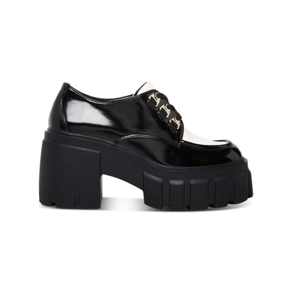 MADDEN GIRL Womens Black 2" Platform Gest Toe Block Heel Oxfored Heels 9.5 M - Picture 3 of 4